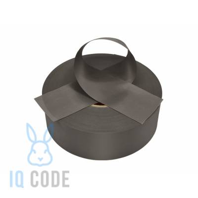 Сатиновая лента 25мм х 200м втулка 76 мм, цвет - темно-серый