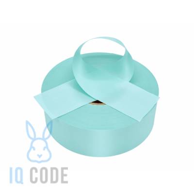 Сатиновая лента 20мм х 200м втулка 76 мм, цвет - лазурный