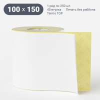 Этикетка самоклеящаяся 100х150 (рядов 1 по 250 шт) Termo TOP съёмный клей в рулоне, втулка 40 мм (к) IQ code