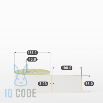 Термоэтикетка ТОП 58х100 (рядов 1 по 700 шт)  в рулоне, втулка 40 мм (к) IQ code