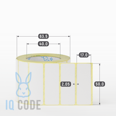Термоэтикетка ЭКО 50х17 (рядов 1 по 700 шт)  в рулоне, втулка 40 мм (к) IQ code
