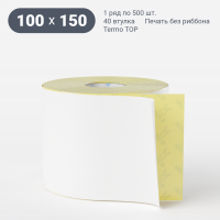 Этикетка самоклеящаяся 100х150 (рядов 1 по 500 шт) Termo TOP съёмный клей в рулоне, втулка 40 мм (к) IQ code