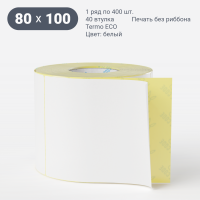 Термоэтикетка ЭКО 80х100 (рядов 1 по 400 шт)  в рулоне, втулка 40 мм (к) IQ code