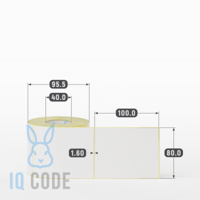 Термоэтикетка ЭКО 80х100, втулка 40 мм (к) (рядов 1 по 400 шт)  IQ code	