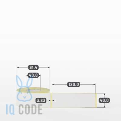 Термоэтикетка ЭКО 40х120 (рядов 1 по 300 шт) в рулоне, втулка 40 мм (к) IQ code Термоэтикетка ЭКО 40х120 (рядов 1 по 300 шт) в рулоне, втулка 40 мм (к) IQ code
