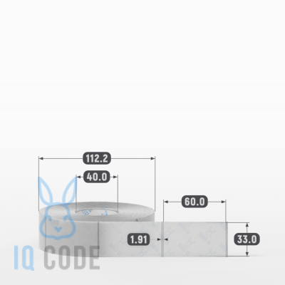Этикетка самоклеящаяся с печатью 33х60 (рядов 1 по 1 000 шт) Прозрачный полипропилен в рулоне, втулка 40 мм (к) IQ code + Черная метка