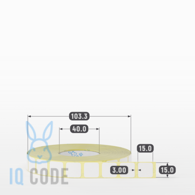 Термоэтикетка ТОП 15х15 (рядов 1 по 3 000 шт)  в рулоне, втулка 40 мм (к) IQ code