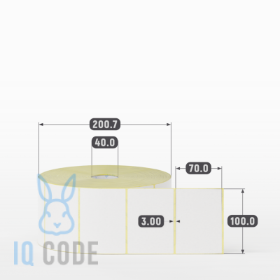 Термоэтикетка ЭКО 100х70 (рядов 1 по 3 000 шт)  в рулоне, втулка 40 мм (к) IQ code