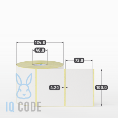 Термоэтикетка ТОП 100х72 (рядов 1 по 1 000 шт)  в рулоне, втулка 40 мм (к) IQ code