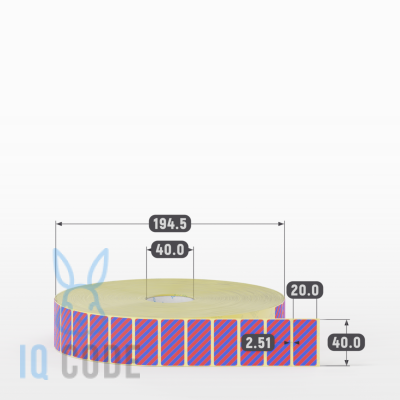 Этикетка самоклеящаяся 40х20 (рядов 1 по 10 000 шт) Полипропилен белый акриловый клей в рулоне, втулка 40 мм (к) IQ code