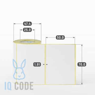 Термоэтикетка ЭКО 70х50 (рядов 1 по 160 шт)  в рулоне, втулка 25 мм (к) IQ code