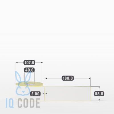 Термоэтикетка ЭКО 58х180 (рядов 1 по 300 шт)  в рулоне, втулка 40 мм (к) IQ code