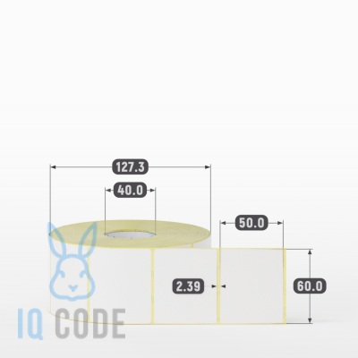 Термоэтикетка ТОП 60х50 (рядов 1 по 1 500 шт) в рулоне, втулка 40 мм (к) IQ code Термоэтикетка ТОП 60х50 (рядов 1 по 1 500 шт) в рулоне, втулка 40 мм (к) IQ code