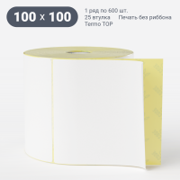 Термоэтикетка ТОП 100х100 (рядов 1 по 600 шт)  в рулоне, втулка 25 мм (к) IQ code