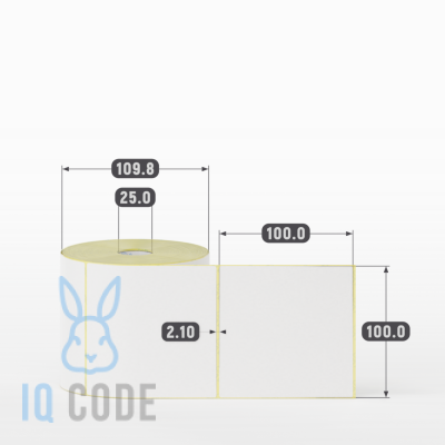 Термоэтикетка ТОП 100х100 (рядов 1 по 600 шт) в рулоне, втулка 25 мм (к) IQ code Термоэтикетка ТОП 100х100 (рядов 1 по 600 шт) в рулоне, втулка 25 мм (к) IQ code