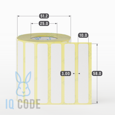 Термоэтикетка ЭКО 58х10 (рядов 1 по 1 000 шт)  в рулоне, втулка 25 мм (к) IQ code