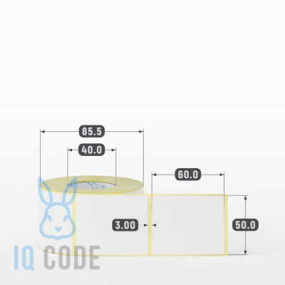 Термоэтикетка ЭКО 50х60 (рядов 1 по 500 шт)  в рулоне, втулка 40 мм (к) IQ code