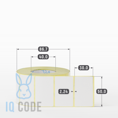 Термоэтикетка ЭКО 50х30, втулка 40 мм (к) (рядов 1 по 1000 шт)  IQ code	