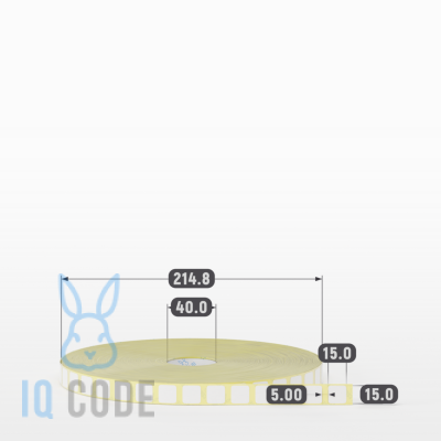 Термоэтикетка ТОП 15х15 (рядов 1 по 15 000 шт) в рулоне, втулка 40 мм (к) IQ code Термоэтикетка ТОП 15х15 (рядов 1 по 15 000 шт) в рулоне, втулка 40 мм (к) IQ code