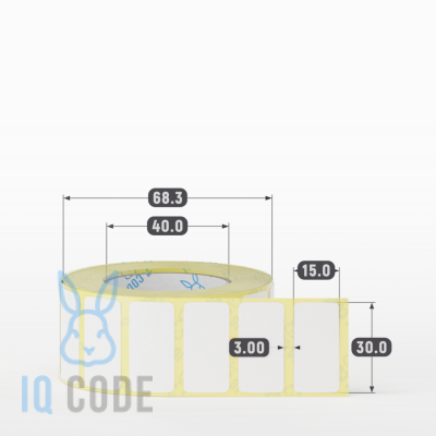 Термоэтикетка ЭКО 30х15 (рядов 1 по 1 000 шт)  в рулоне, втулка 40 мм (к) IQ code