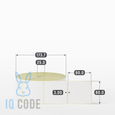Термоэтикетка ЭКО 80х80 (рядов 1 по 2 000 шт)  в рулоне, втулка 25 мм (к) IQ code