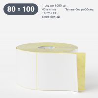 Термоэтикетка ЭКО 80х100 (рядов 1 по 1 000 шт)  в рулоне, втулка 40 мм (к) IQ code