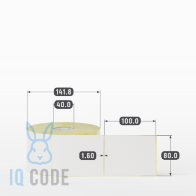 Термоэтикетка ЭКО 80х100, втулка 40 мм (к) (рядов 1 по 1000 шт)  IQ code	