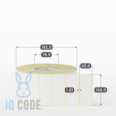 Термоэтикетка ТОП 100х40 (рядов 1 по 4 000 шт) в рулоне, втулка 76 мм IQ code Термоэтикетка ТОП 100х40 (рядов 1 по 4 000 шт) в рулоне, втулка 76 мм IQ code