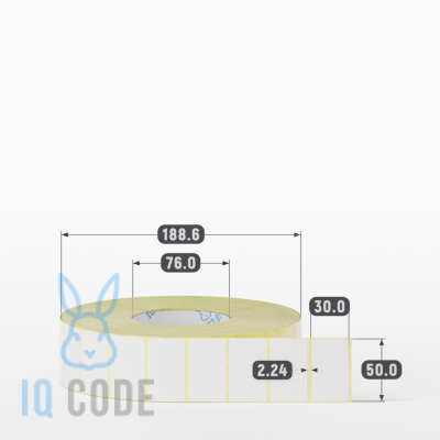 Термоэтикетка ТОП 50х30, втулка 76 мм (к) (рядов 1 по 5000 шт)  IQ code	