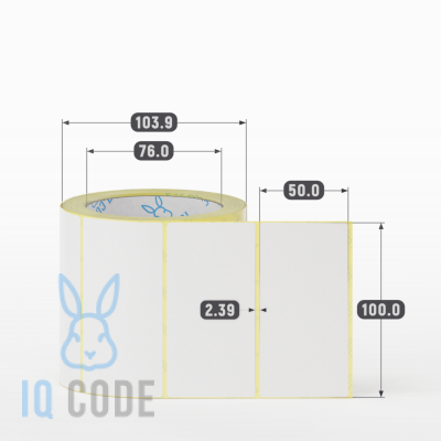 Термоэтикетка ЭКО 100х50 (рядов 1 по 500 шт)  в рулоне, втулка 76 мм (к) IQ code