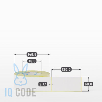 Термоэтикетка ЭКО 60х120, втулка 76 мм (к) (рядов 1 по 700 шт)  IQ code	