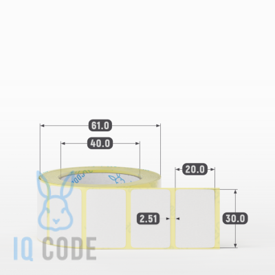Термоэтикетка ТОП 30х20, втулка 40 мм (к) (рядов 1 по 500 шт)  IQ code	