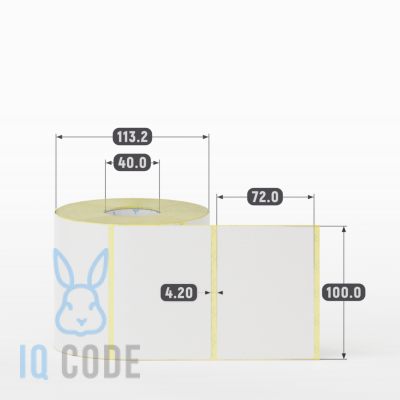 Термоэтикетка ТОП 100х72 (рядов 1 по 800 шт)  в рулоне, втулка 40 мм (к) IQ code