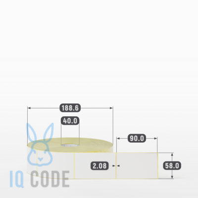 Термоэтикетка ТОП 58х90, втулка 40 мм (к) (рядов 1 по 2000 шт)  IQ code	