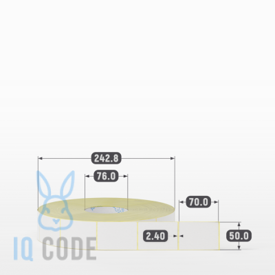 Термоэтикетка ТОП 50х70 (рядов 1 по 4 000 шт)  в рулоне, втулка 76 мм (к) IQ code