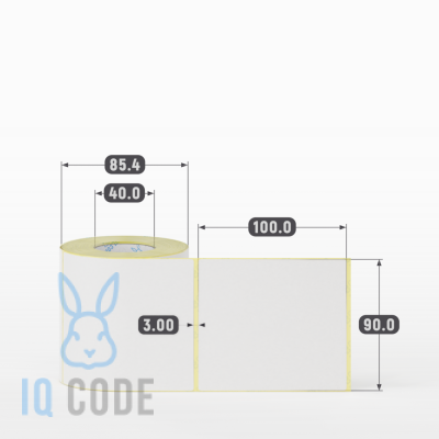 Термоэтикетка ЭКО 90х100 (рядов 1 по 300 шт)  в рулоне, втулка 40 мм (к) IQ code