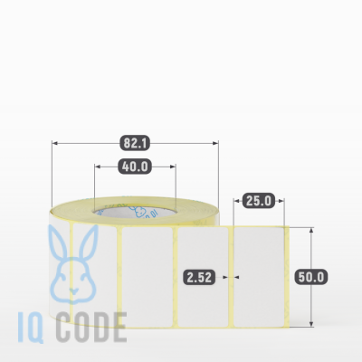 Термоэтикетка ТОП 50х25 (рядов 1 по 1 000 шт)  в рулоне, втулка 40 мм (к) IQ code