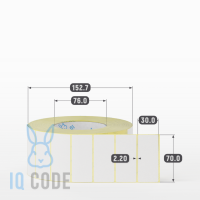 Термоэтикетка ЭКО 70х30 (рядов 1 по 3 000 шт)  в рулоне, втулка 76 мм (к) IQ code