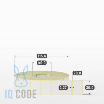 Термоэтикетка ТОП 30х20 (рядов 1 по 3 000 шт)  в рулоне, втулка 40 мм (к) IQ code