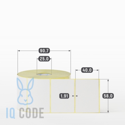 Термоэтикетка ЭКО 58х40 (рядов 1 по 1 000 шт)  в рулоне, втулка 25 мм (к) IQ code