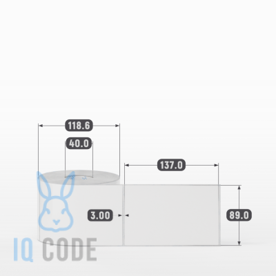 Этикетка самоклеящаяся 89х137 (рядов 1 по 500 шт) Полипропилен белый Tyre в рулоне, втулка 40 мм (к) IQ code
