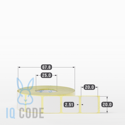 Термоэтикетка ТОП 20х20, втулка 25 мм (к) (рядов 1 по 1000 шт)  IQ code	