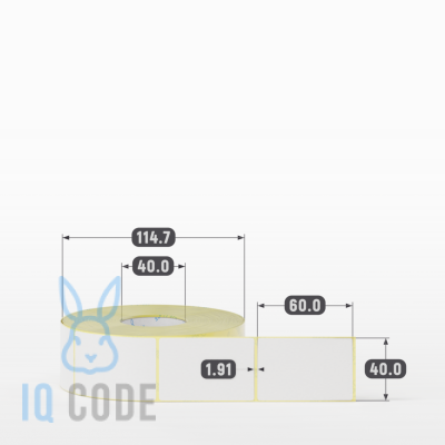 Термоэтикетка ТОП 40х60, втулка 40 мм (к) (рядов 1 по 1000 шт)  IQ code	