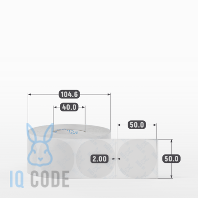 Этикетка самоклеящаяся круглая 50 мм (рядов 1 по 1 000 шт) Прозрачный полипропилен в рулоне, втулка 40 мм (к) IQ code