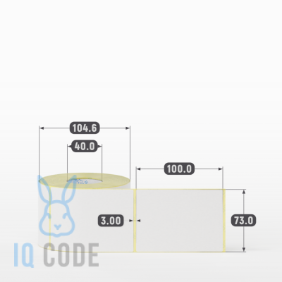 Термоэтикетка ЭКО 73х100 (рядов 1 по 500 шт)  в рулоне, втулка 40 мм (к) IQ code