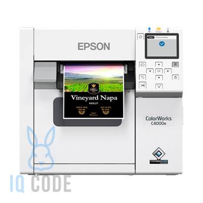Принтер этикеток Epson C4000e (bk) струйный 1200x1200, LCD, отрезчик, C31CK03102BK
