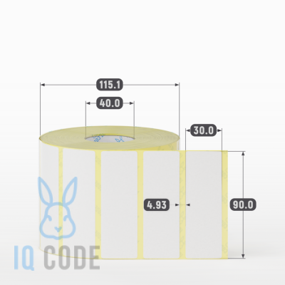 Термоэтикетка ЭКО 90х30, втулка 40 мм (к) (рядов 1 по 2000 шт)  IQ code	