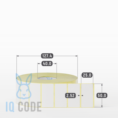 Термоэтикетка ЭКО 50х25 (рядов 1 по 3 000 шт)  в рулоне, втулка 40 мм (к) IQ code