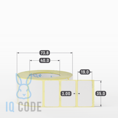 Термоэтикетка ЭКО 35х19 (рядов 1 по 1 000 шт)  в рулоне, втулка 40 мм (к) IQ code