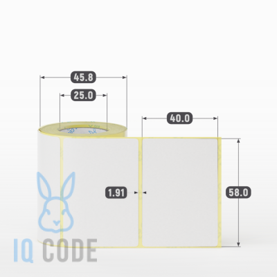Термоэтикетка ЭКО 58х40 (рядов 1 по 180 шт)  в рулоне, втулка 25 мм (к) IQ code